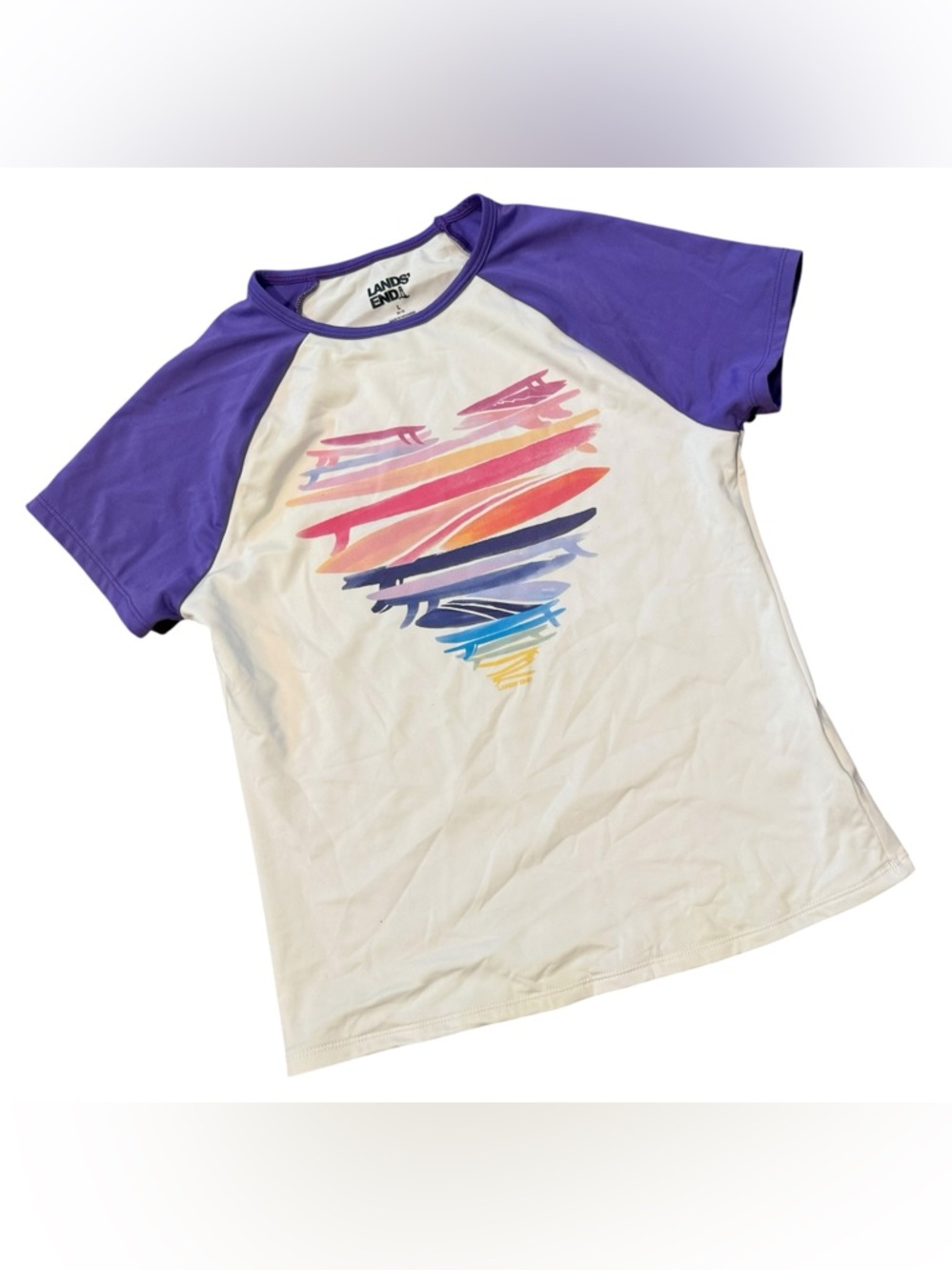 Lands End Surf Love Rashguard Size Large 10/12